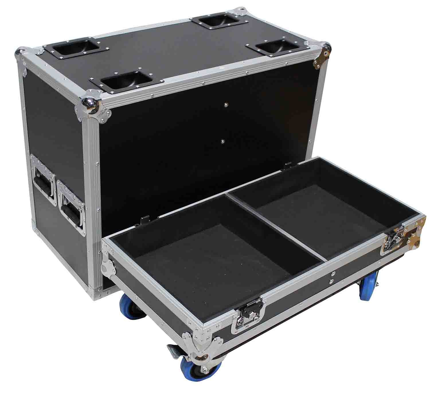 ProX X-RCF-ST15SMA Flight Case for Two RCF ST 15-SMA Stage Monitors with 4 Inch Casters - Hollywood DJ