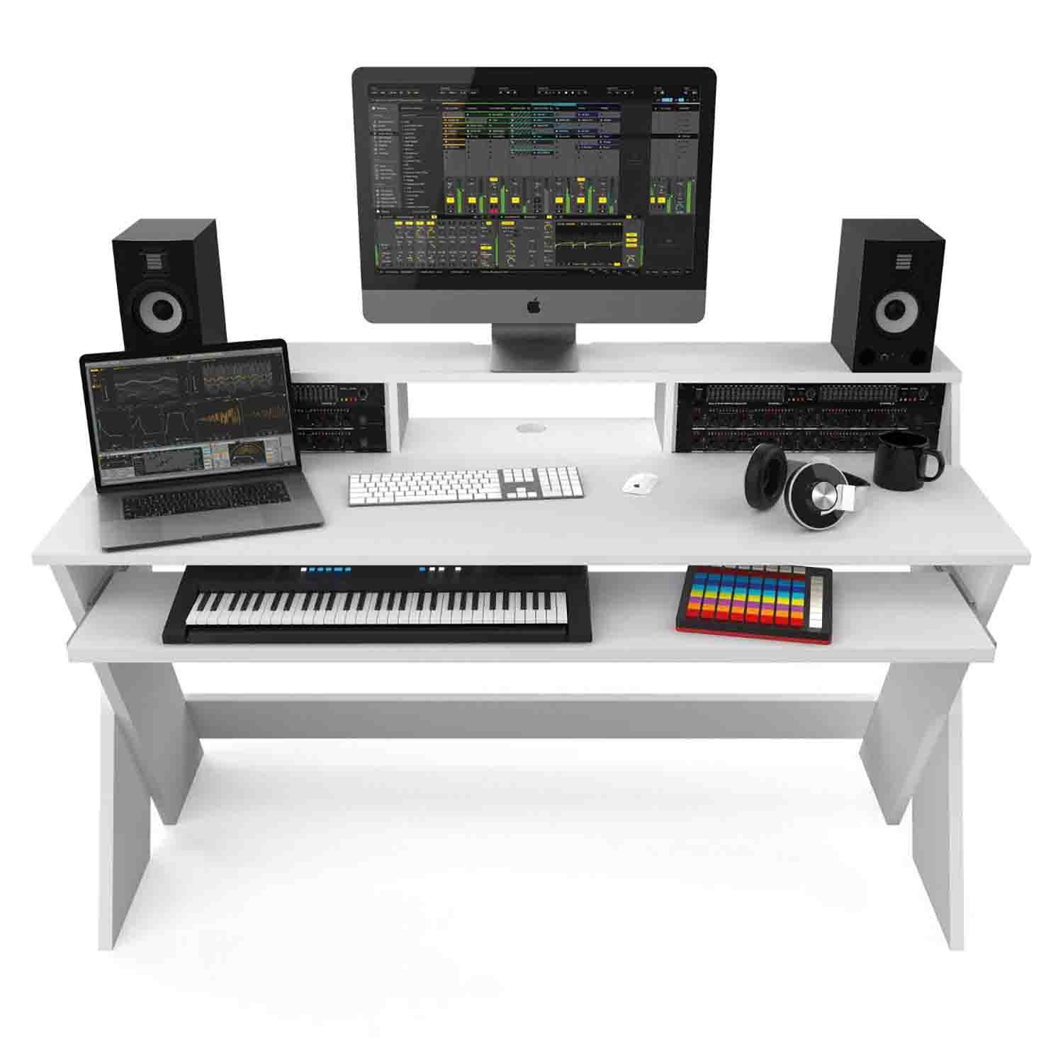 Glorious Sound Desk Pro for Professional Studio Workstation - White - Hollywood DJ
