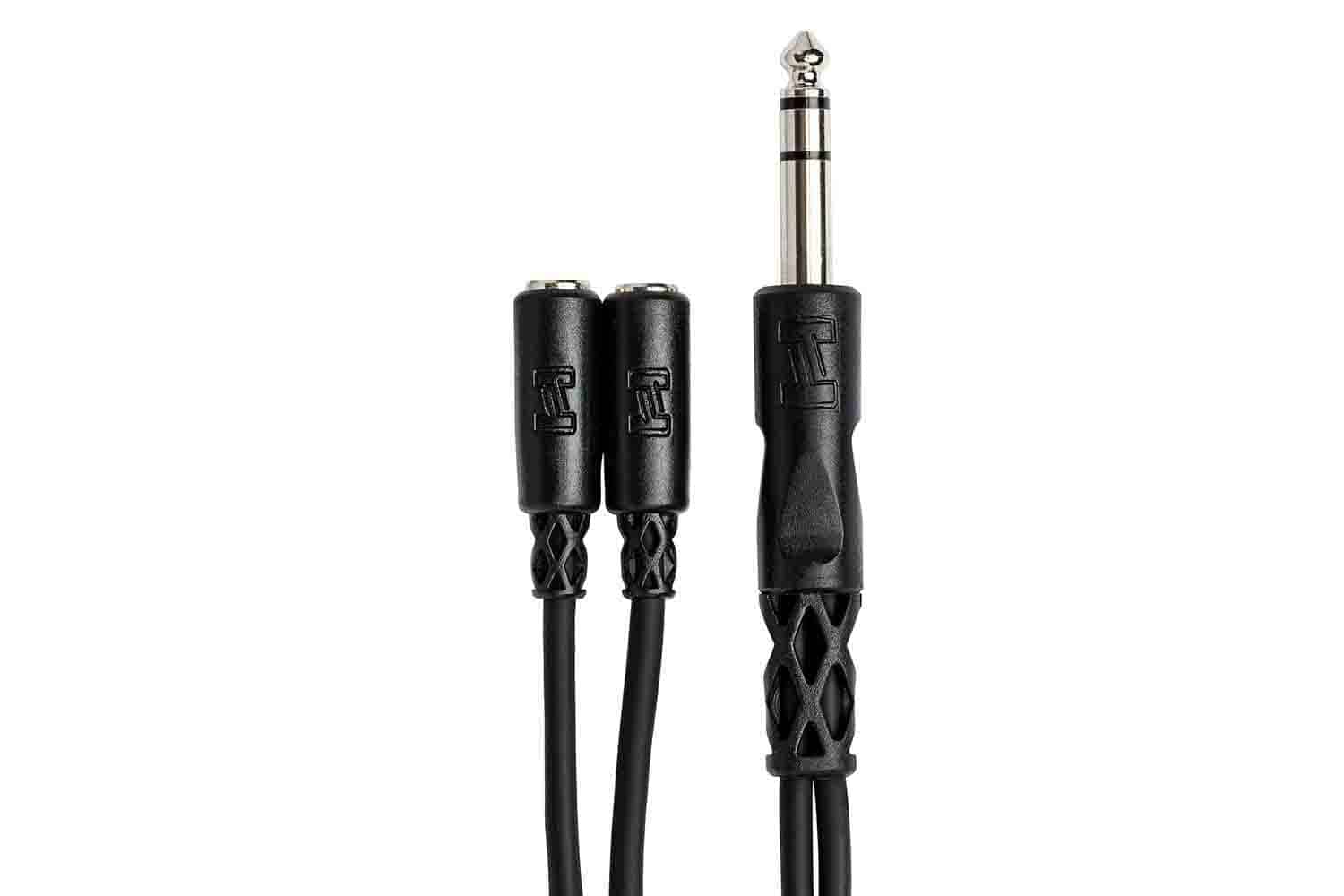 Hosa YMP-234 Y Cable, 1/4 in TRS to Dual 3.5 mm TRSF - Hollywood DJ