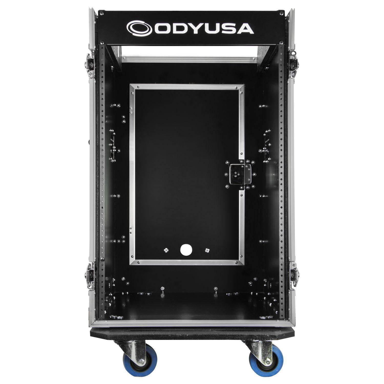 Odyssey FZ1316W 13U Top Slanted 16U Vertical Pro Combo Rack with Casters - Hollywood DJ