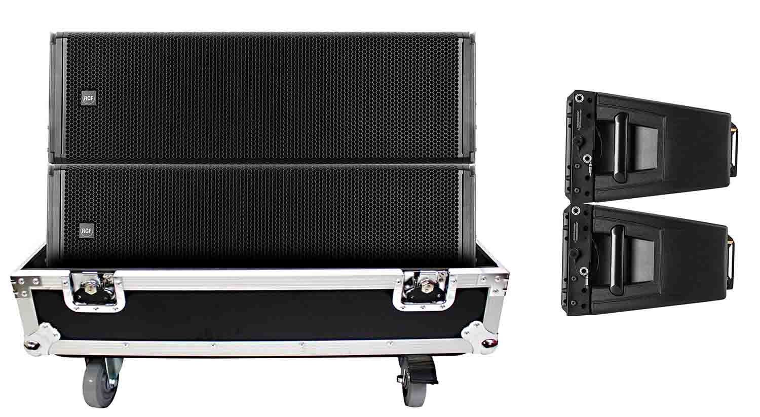 ProX X-RCF-HDL20ALAX2W, Dual Flight-Road Case for 2 RCF HDL 20-A Line Array Speakers W-Wheels - Hollywood DJ