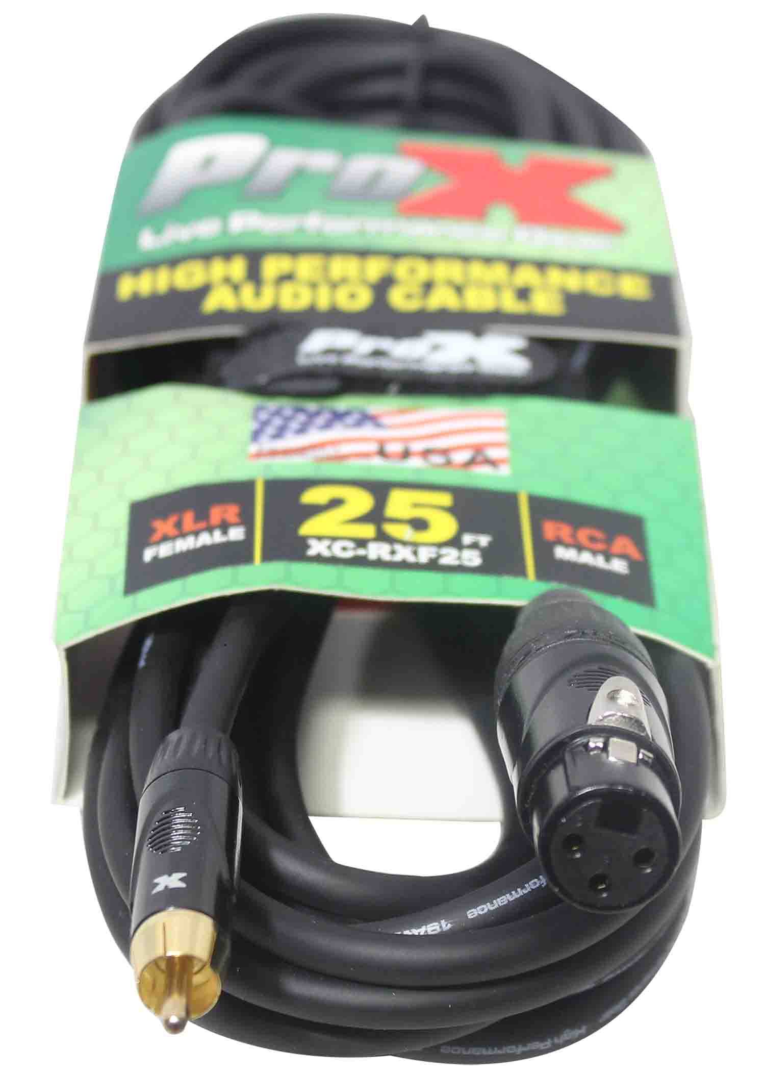Prox XC-RXF25 Unbalanced RCA to XLR-F High Performance Audio Cable - 25 Feet - Hollywood DJ