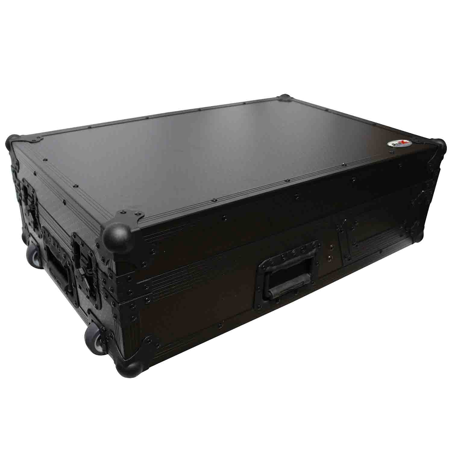 ProX XS-TMC1012WBL DJ Flight Case For Single Turntable In Battle Mode and 10 Inch or 12 Inch Mixer - Black on Black ProX Cases