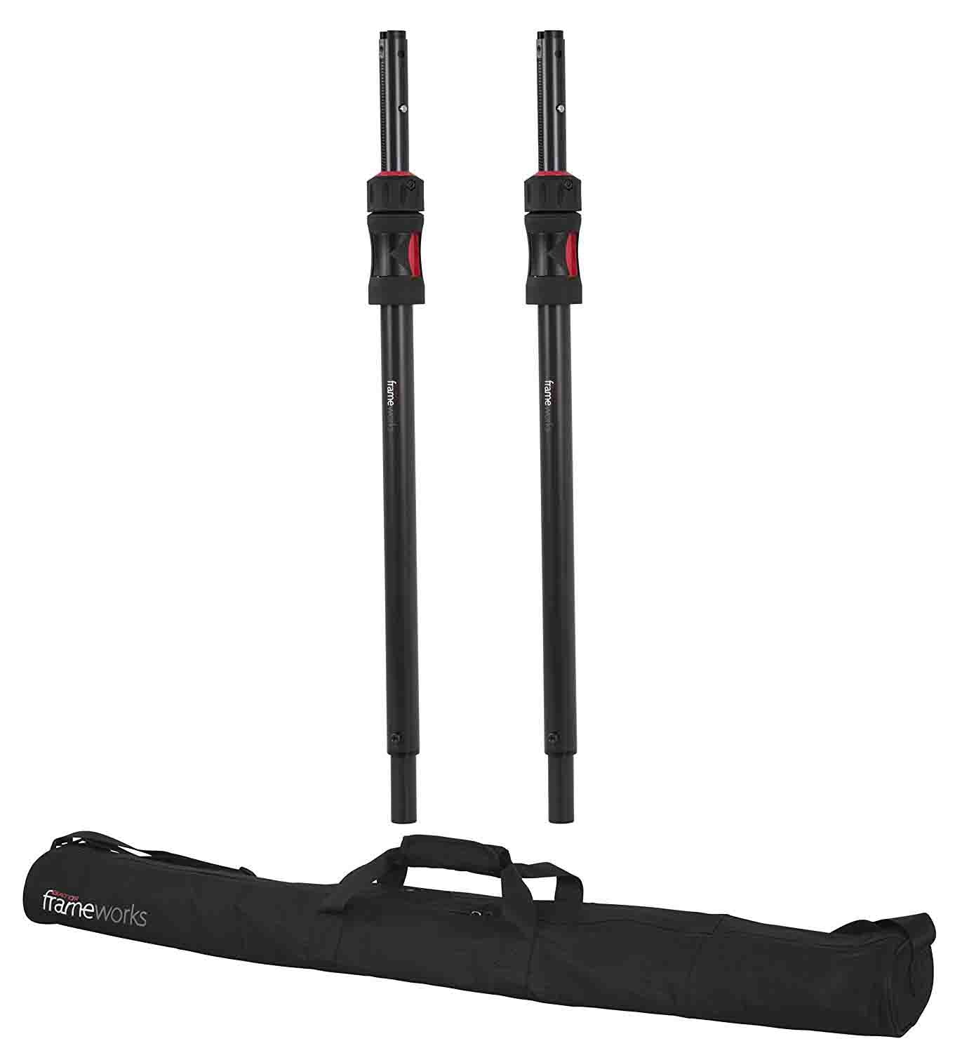 Gator Frameworks GFW-ID-SPKR-SPSET, ID Speaker Sub Pole with Carry Bag - 2 Pair - Hollywood DJ