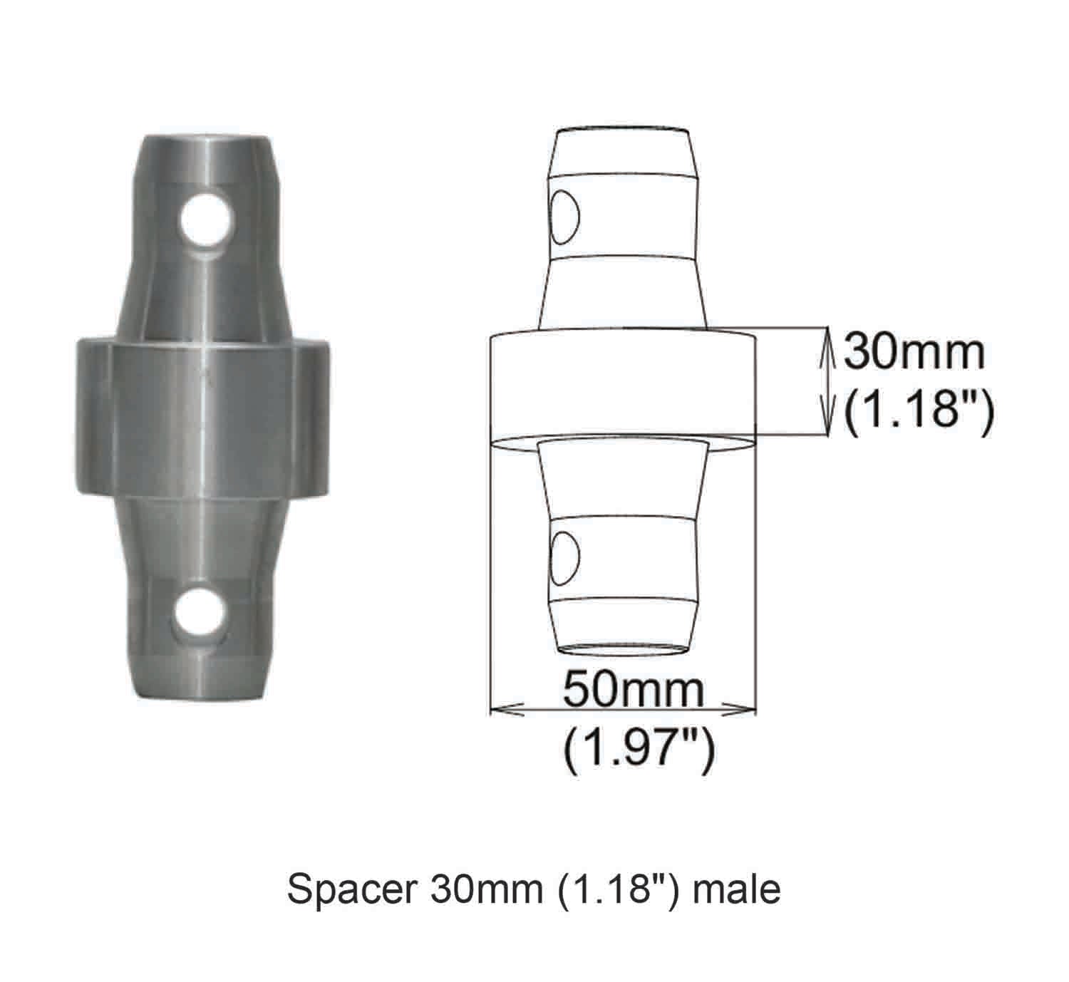 ProX XT-SPMM30 Spacer 30mm Male Coupler - Hollywood DJ