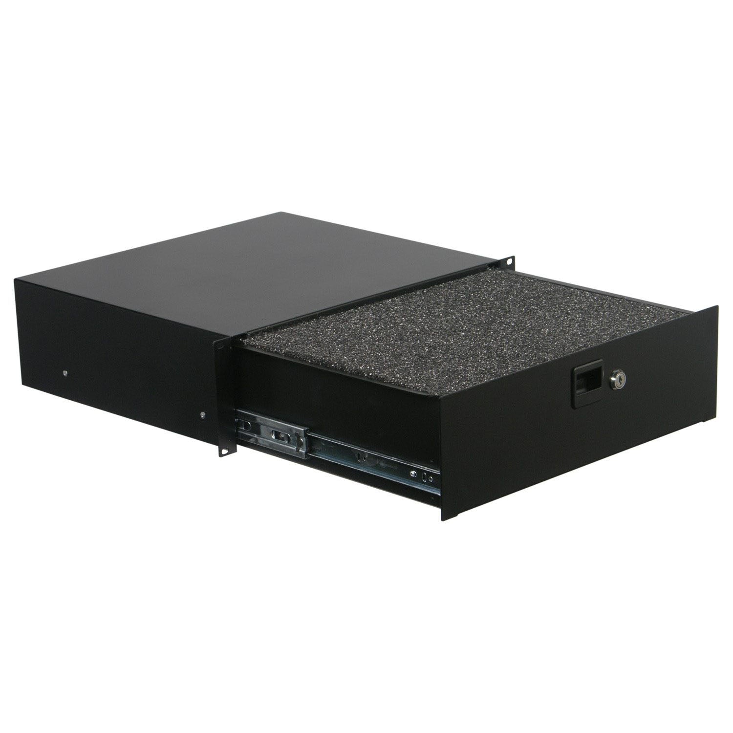 Odyssey ADFRD03 3U Rack Mountable Drawer With Interior Diced Foam - Hollywood DJ