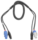 ProX XC-PWC14-DMX05 14 AWG Blue-M to Gray-M and DMX-3 XLR Male to Female Cables for Powercon Compatible Devices - 5 Feet - Hollywood DJ