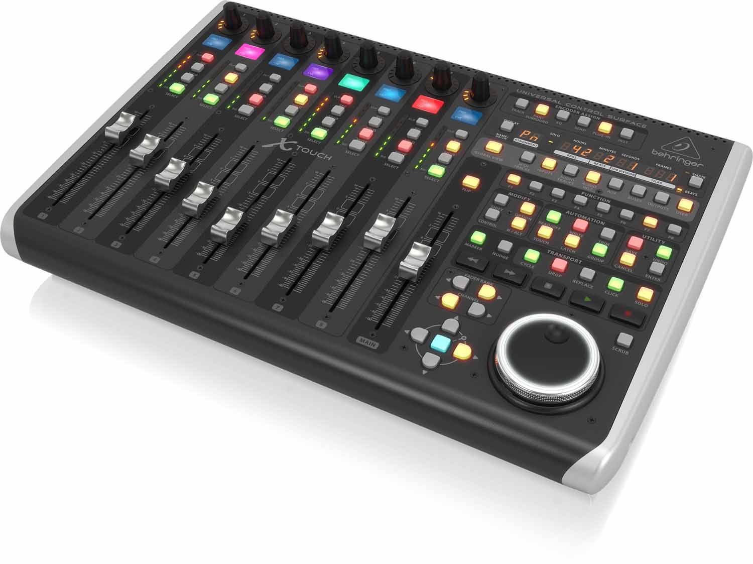 Behringer X-TOUCH, Universal Control Surface With 9 Touch-Sensitive Motor Faders, LCD Scribble Strips And Ethernet/USB/MIDI Interface - Hollywood DJ