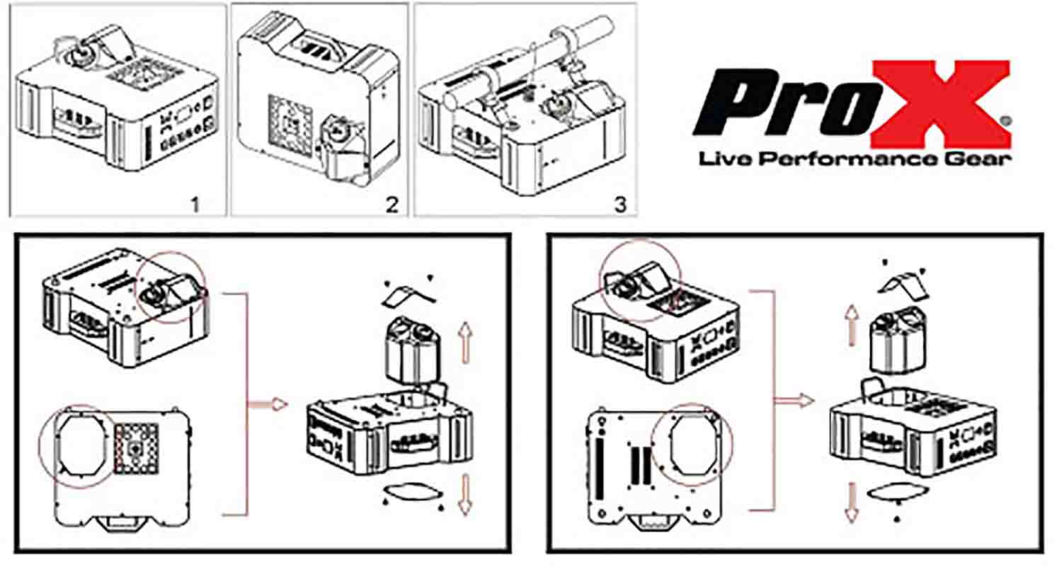 ProX X-TORNADO LED, TORNADO RGBA LED Professional Stage Fog Effect Machine - Hollywood DJ
