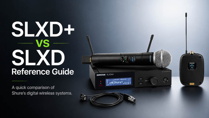 Shure SLXD vs SLXD+ wireless system comparison reference guide