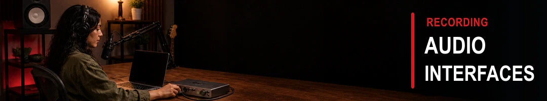Audio Interfaces — producer operating a recording interface in a professional studio