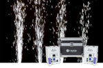 ColorKey CKU-7713 Dazzler FX MK2 2-Pack with Road Case - White, two machines firing beside the road case - Hollywood DJ
