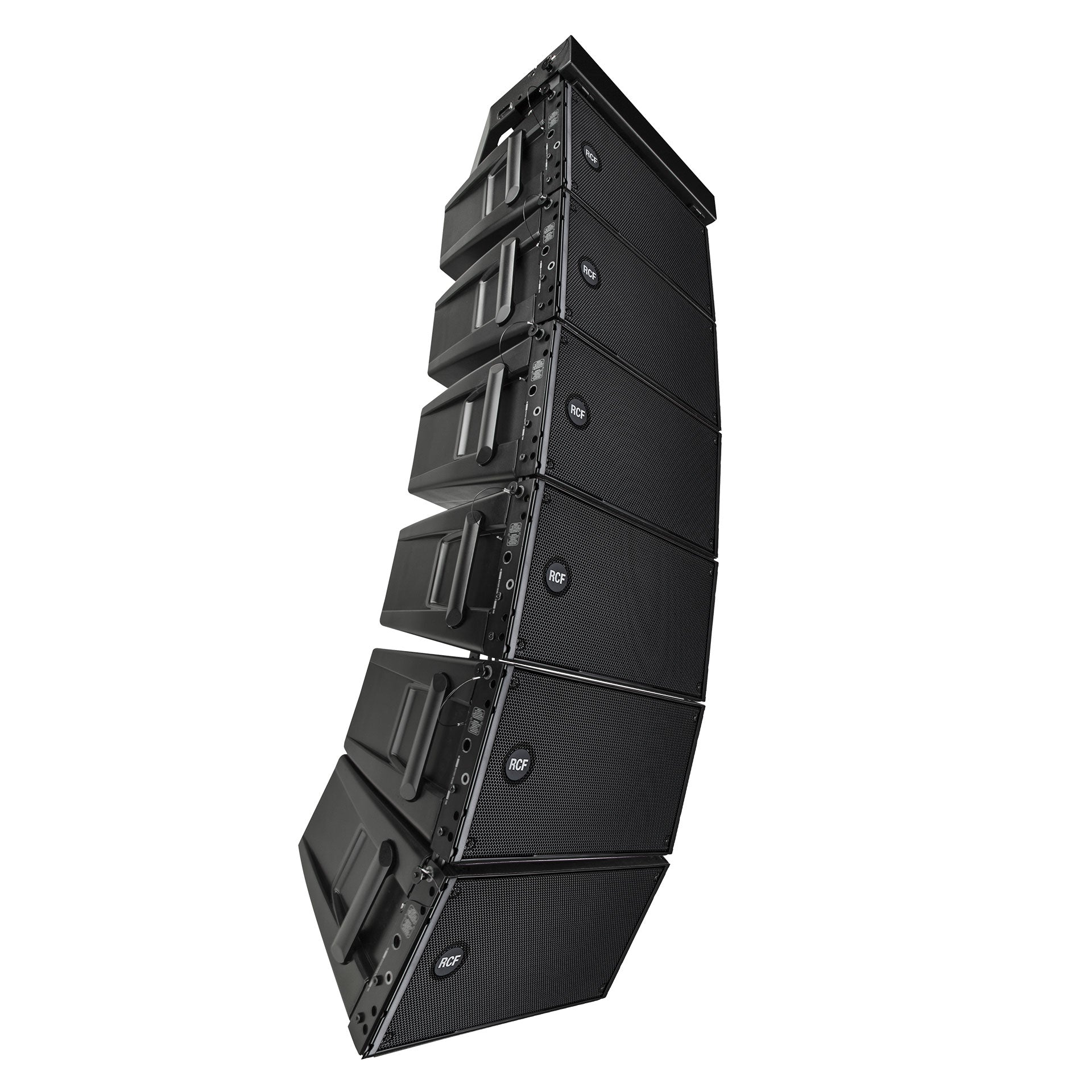 RCF HDL10-A modules flown in a line array hang - Hollywood DJ
