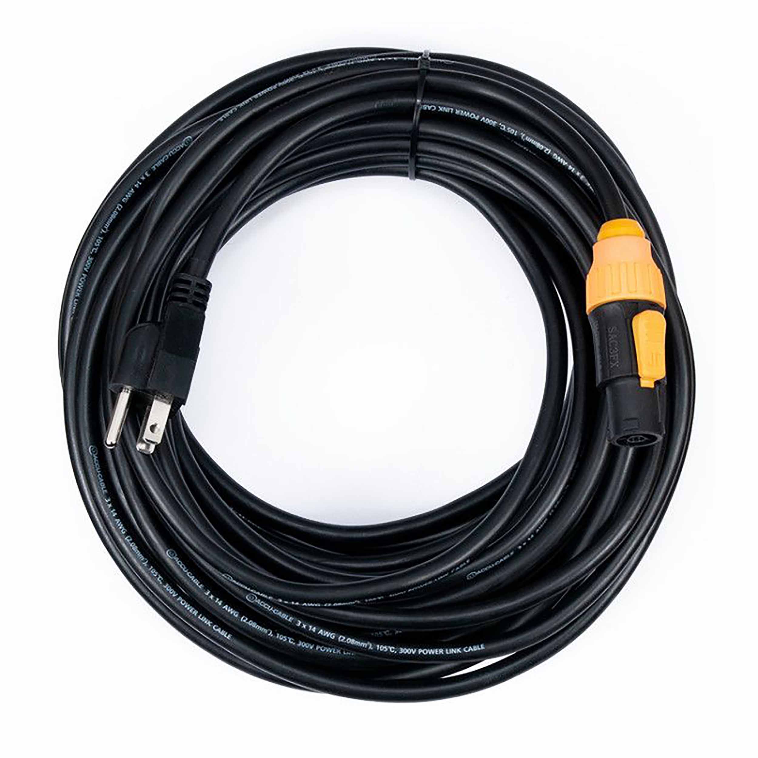 Accu-Cable IP65 Power Twist Lock to 3-Prong Edison Plug Cable by Accu Cable
