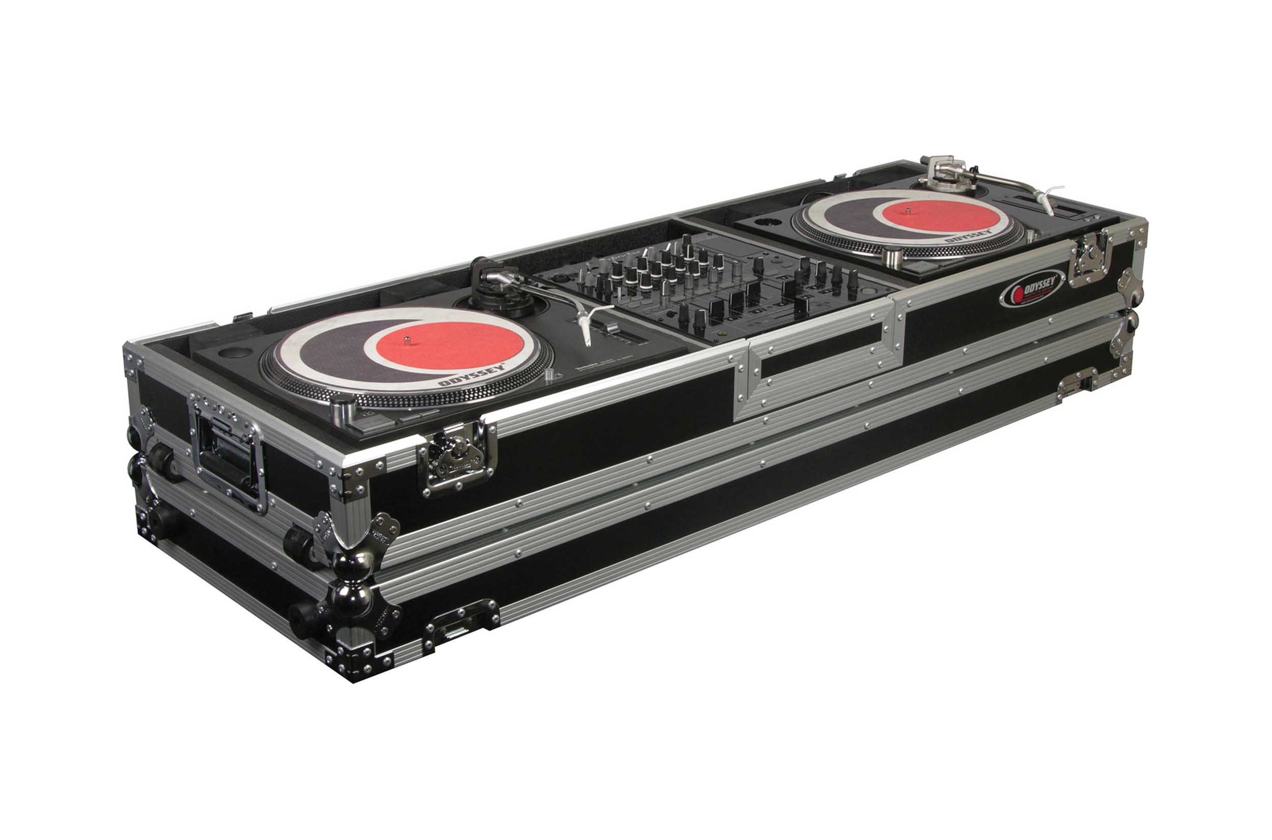 Open Box: Odyssey FZDJ12W 12" Format DJ Mixer and Turntables Flight Coffin Case with Wheels by Odyssey