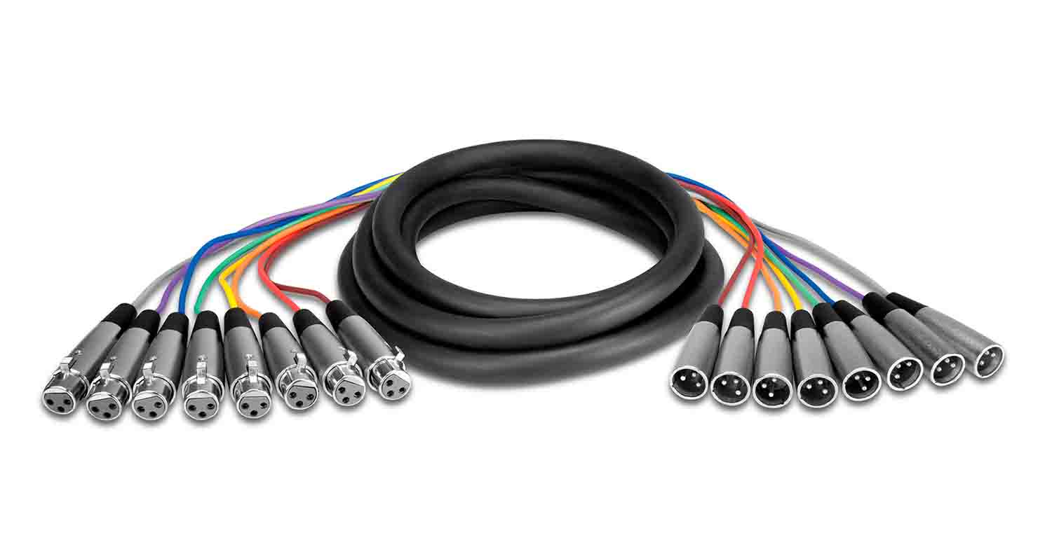 Hosa XLR-803, 8-channel XLR Female to XLR Male Balanced Snake Cable - 3 Meter by Hosa