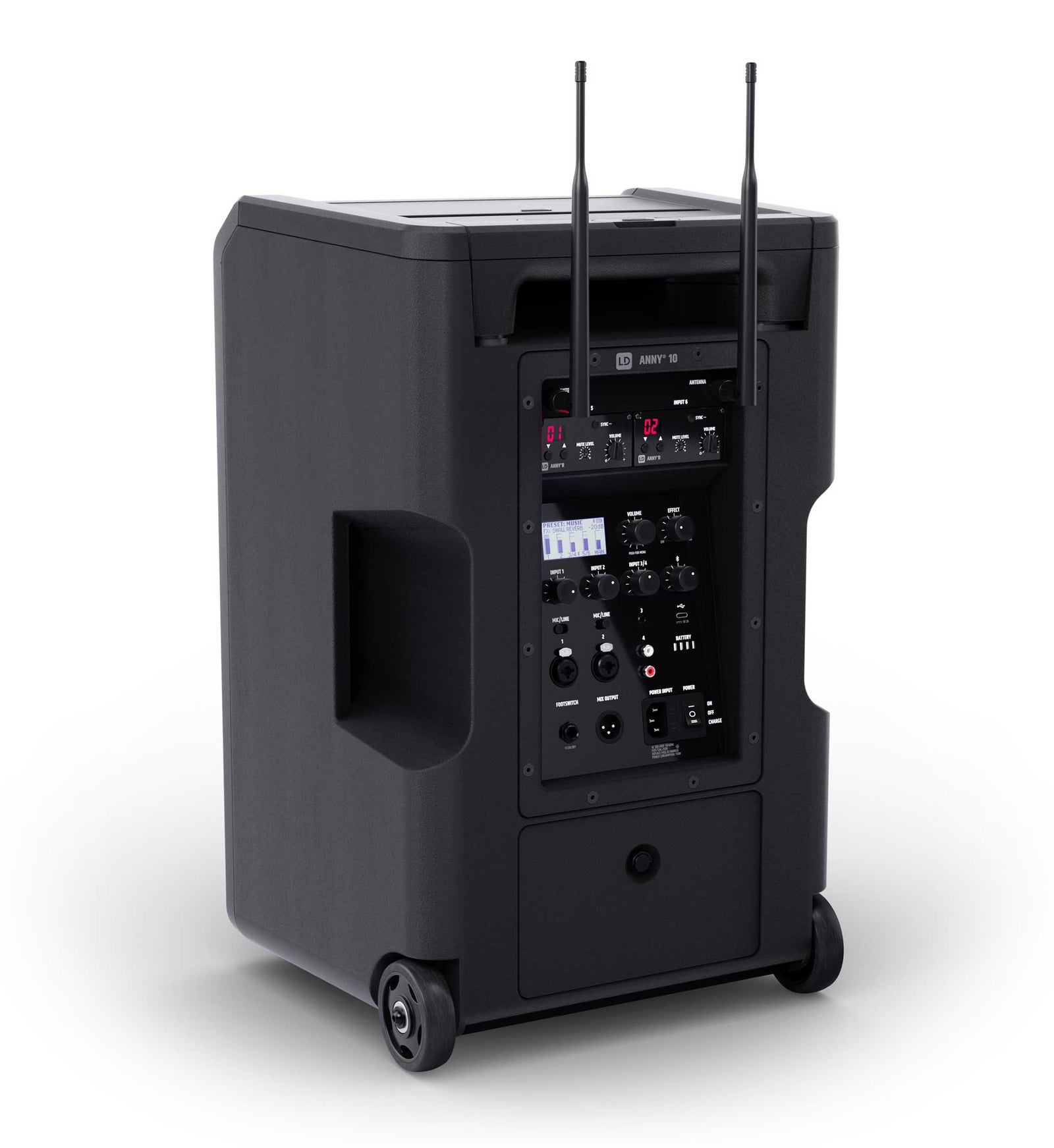 LD System ANNY 10 BPH2 B5.1, 10" Portable Battery-Powered Bluetooth PA System with Mixer and 2x Headset Microphones Including Bodypacks by LD Systems