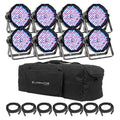 Eliminator Lighting Mega Flat PAK8 EP, Lighting Kit with 8x Mega Par Profile EP Pars by Eliminator Lighting