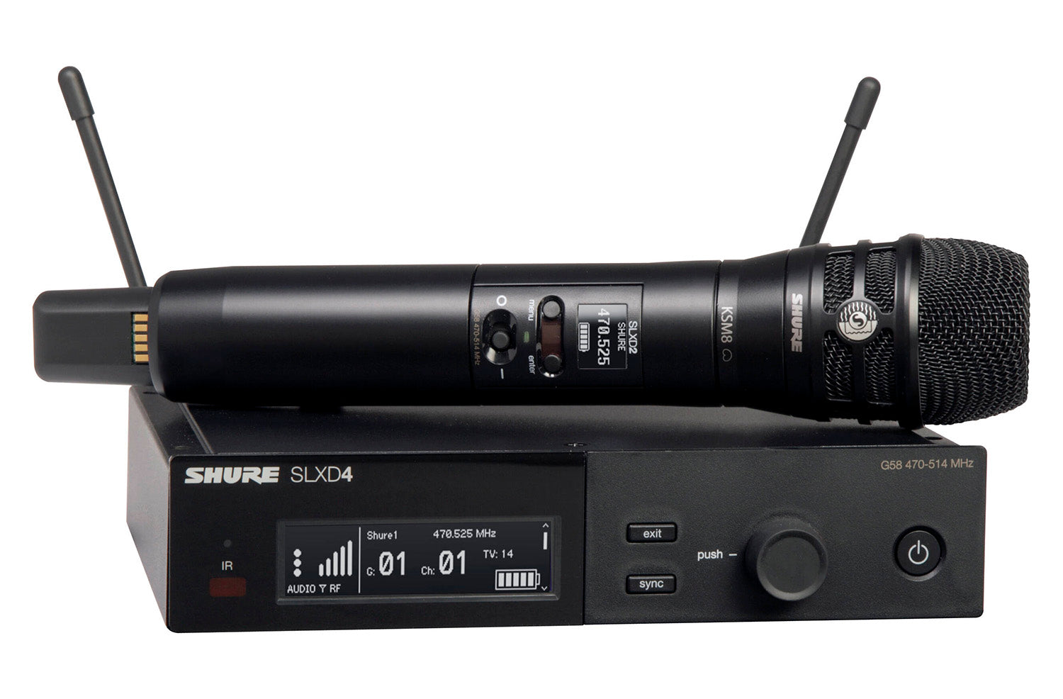 Shure SLXD24/K8B, Wireless System With KSM8 Dualdyne Handheld Transmitter by Shure