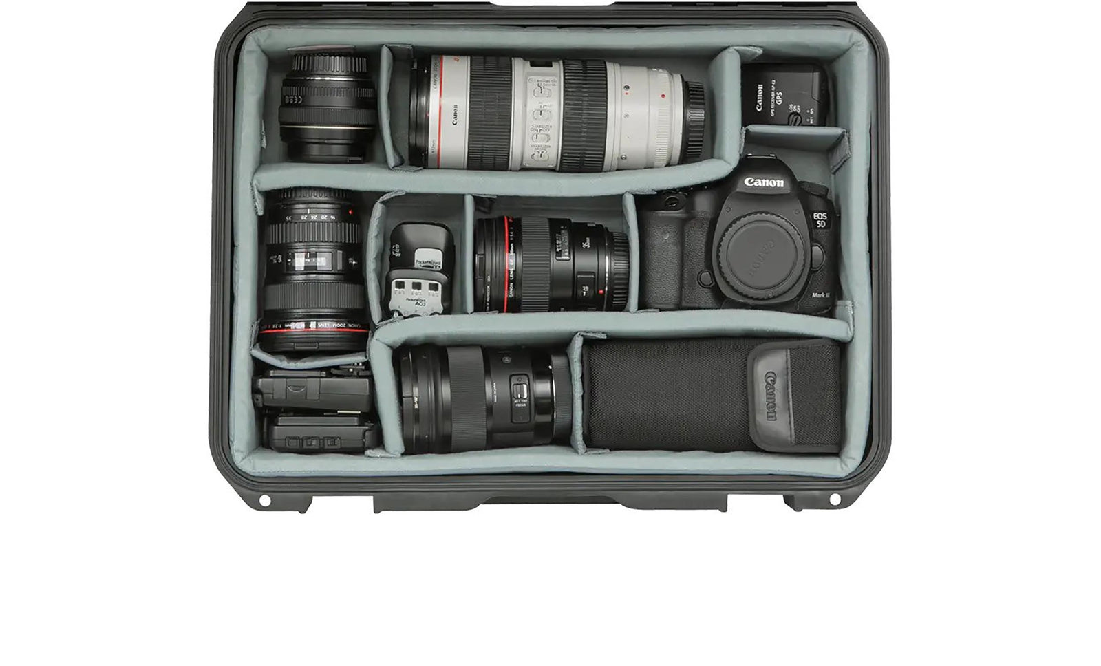 SKB Cases 3i-1813-5DT, iSeries Waterproof Case with Think Tank Photo Dividers and Lid Foam - Black by SKB Cases