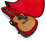 Gator Cases GT-JUMBO-BLK Transit Series Jumbo Acoustic Guitar Gig Bag with Charcoal Exterior - Black by Gator Cases