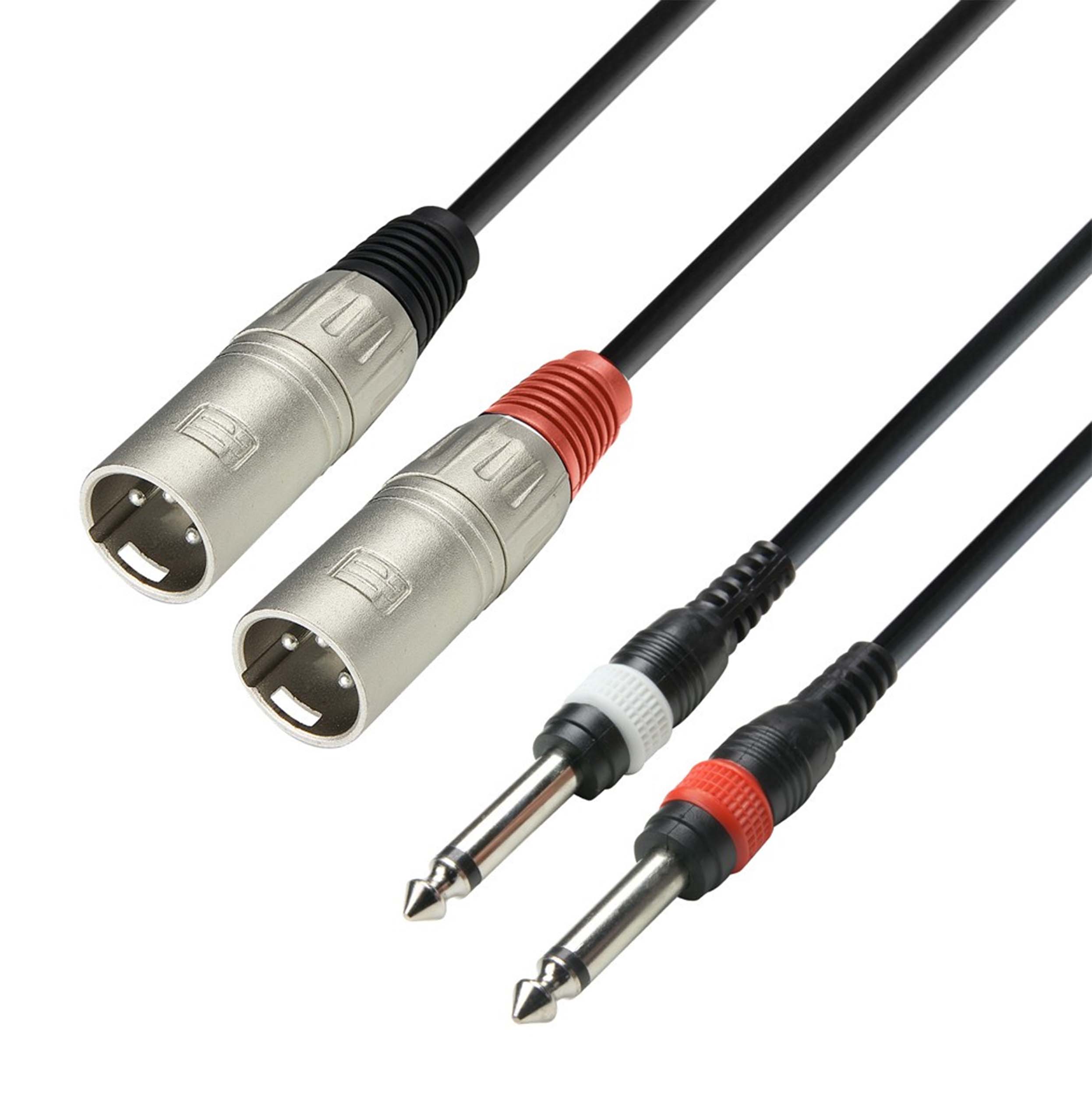 Adam Hall K3TMP0300, 3 Star Series 2 XLR Male x 2 Jack TS Audio Cable - 3 m by Adam Hall