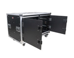 ProX XS-2X12USLAM24, 2X12U Deep Vertical Shock Mount Rack Case with Sliding Doors and 6 Caster Wheels - 24 Feet by ProX Cases