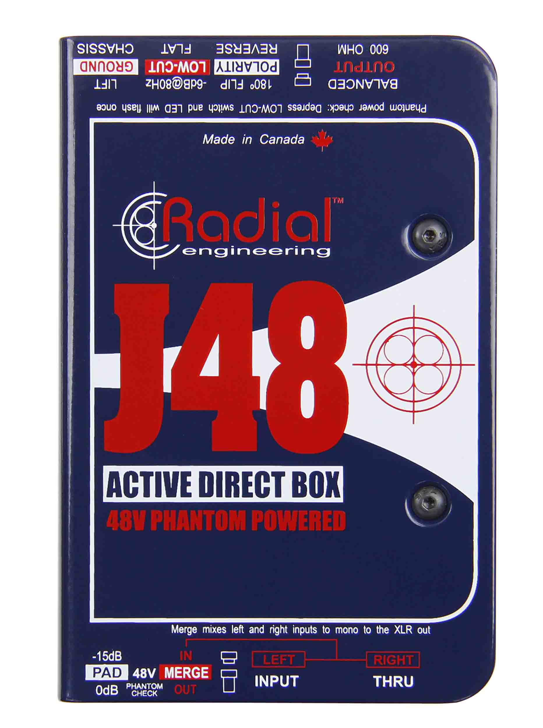 Radial Engineering J48 Phantom Powered Active Direct Box by Radial Engineering