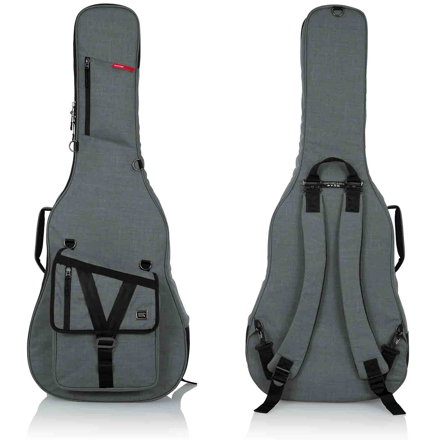 Gator Cases GT-ACOUSTIC-GRY Transit Series Acoustic Guitar Gig Bag with Light Grey Exterior by Gator Cases