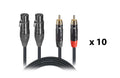 ProX XC-DRXF10 X10, DJ Package High Performance Dual Cable RCA Male to Dual XLR Female Cable in 10 Feet- Set of 10 by ProX Cases