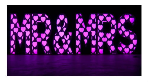 Eliminator Decor Sign MR & MRS 45 Inch Tall White MR & MRS letters by Eliminator Lighting