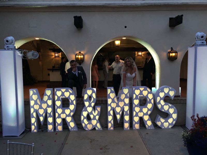 Eliminator Decor Sign MR & MRS 45 Inch Tall White MR & MRS letters by Eliminator Lighting