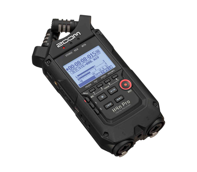 Zoom H4nPro, Tracks Portable Handy Recorder - All Black by Zoom