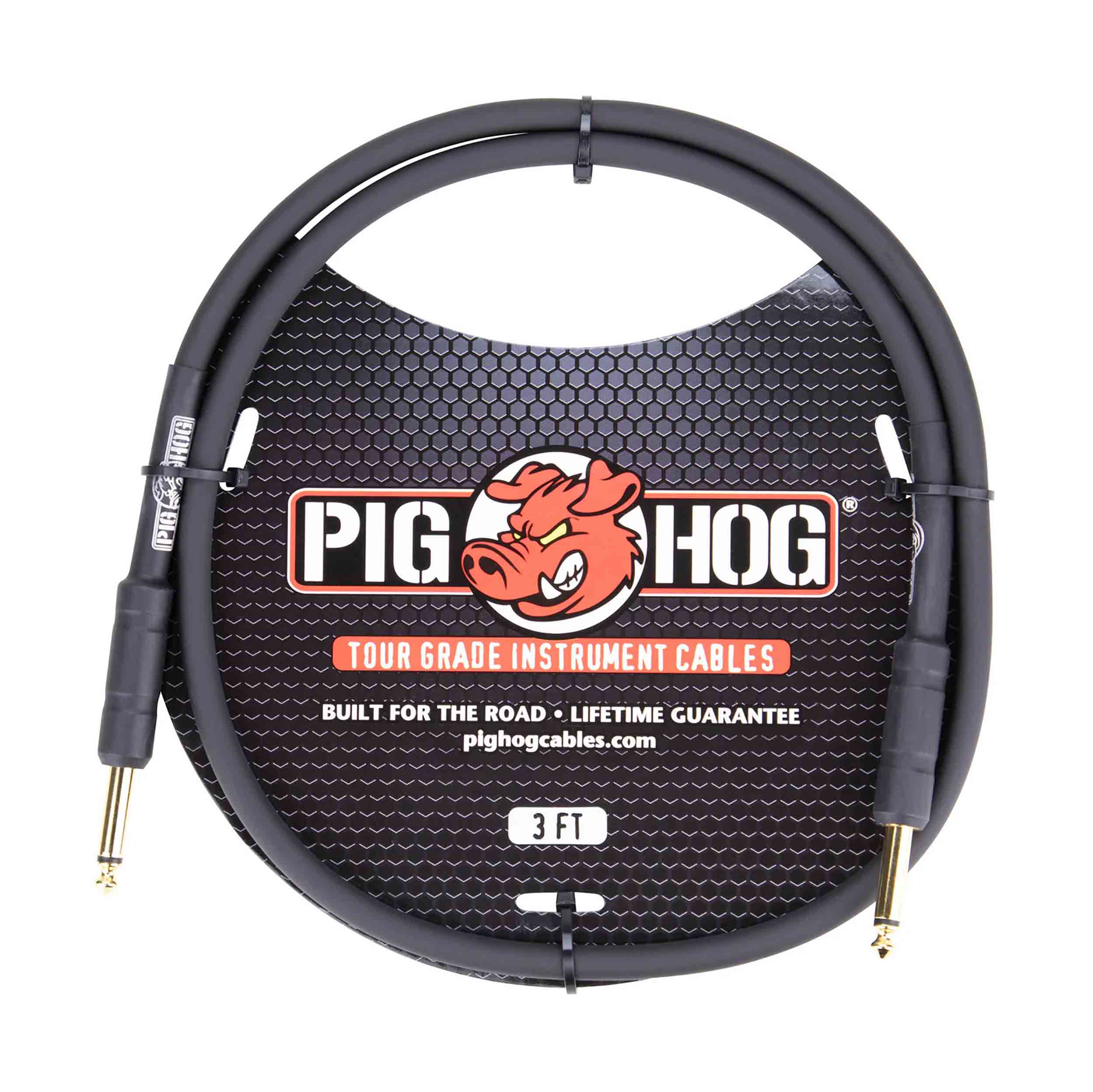 Pig Hog PH3, 1/4" to 1/4" 8mm Instrument Cable - 3 Ft by PigHog