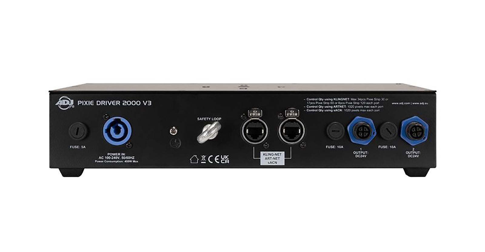 ADJ Pixie Driver 2000 V3, Power/Data Supply for Pixie Strip 30, 60, 120 and Pixie Curve 60 by ADJ