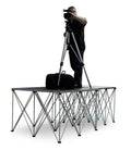 IntelliStage IS2CAMERA8C, Dual 4x4 ft Folding Camera Platforms with 8" Risers - Gray Carpet Finish