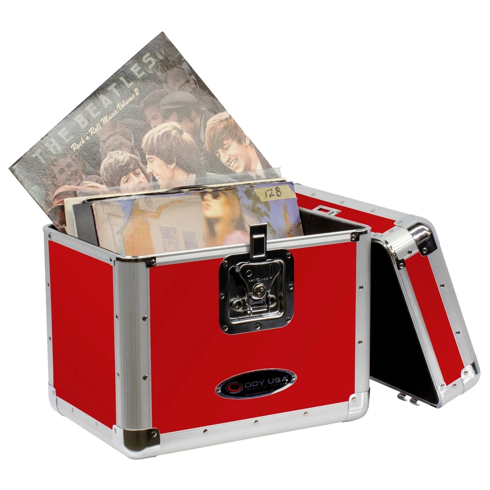 Odyssey KLP2RED, KROM Series Red Stackable Record / Utility Case for 70 12″ Vinyl Records And LPs by Odyssey