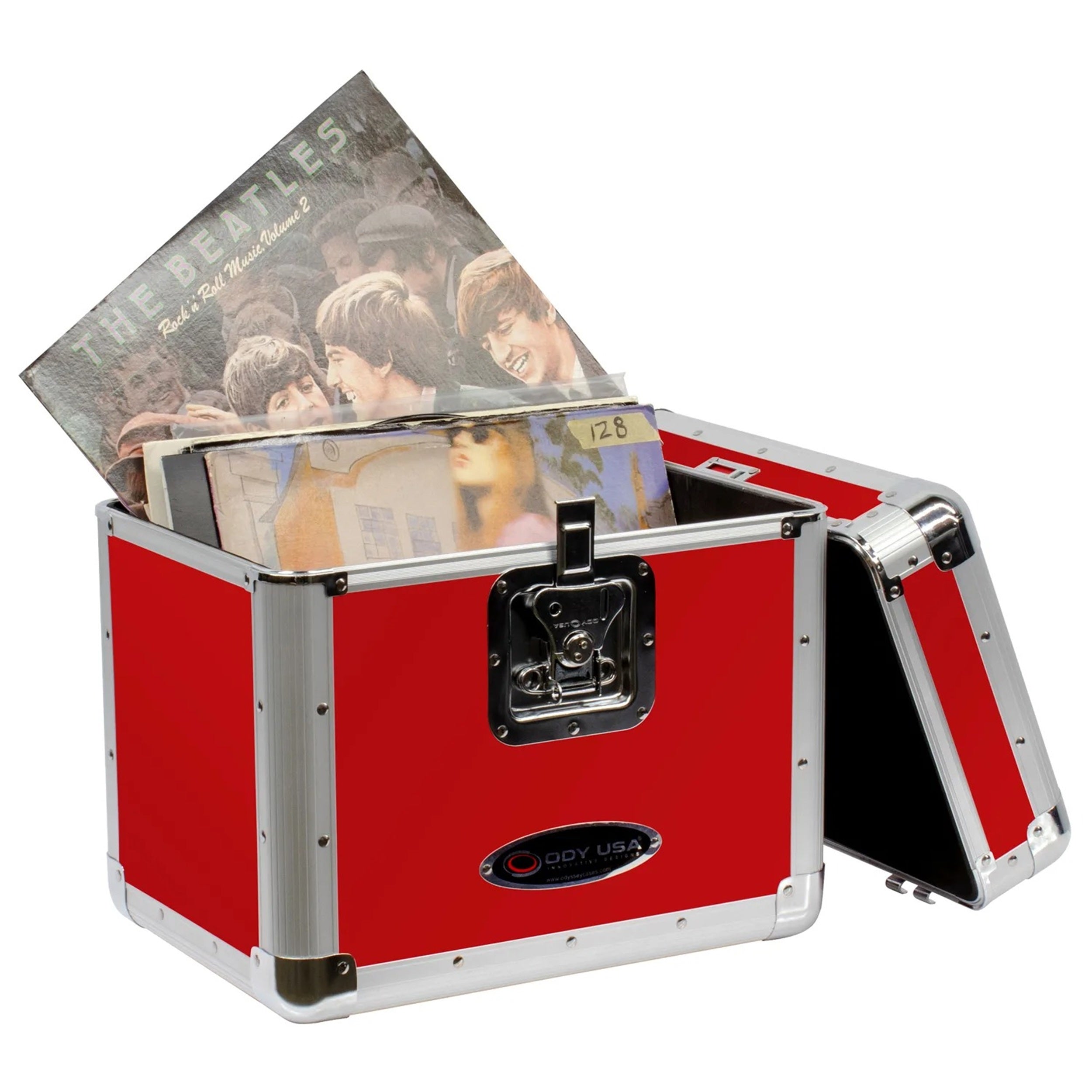 Odyssey KLP2RED, KROM Series Red Stackable Record / Utility Case for 70 12″ Vinyl Records And LPs