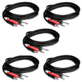 Hosa CMP-159 TRS to Dual TS Stereo Breakout Cable DJ Package - 5 Pack by HOSA
