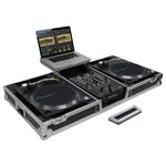Odyssey FZGSLBM10WR Black Low Profile 10″ Format DJ Mixer and Two Battle Position Turntables Flight Coffin Case with Wheels and Glide Platform by Odyssey