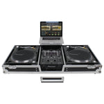 Odyssey FZGSLBM10WR Black Low Profile 10″ Format DJ Mixer and Two Battle Position Turntables Flight Coffin Case with Wheels and Glide Platform by Odyssey