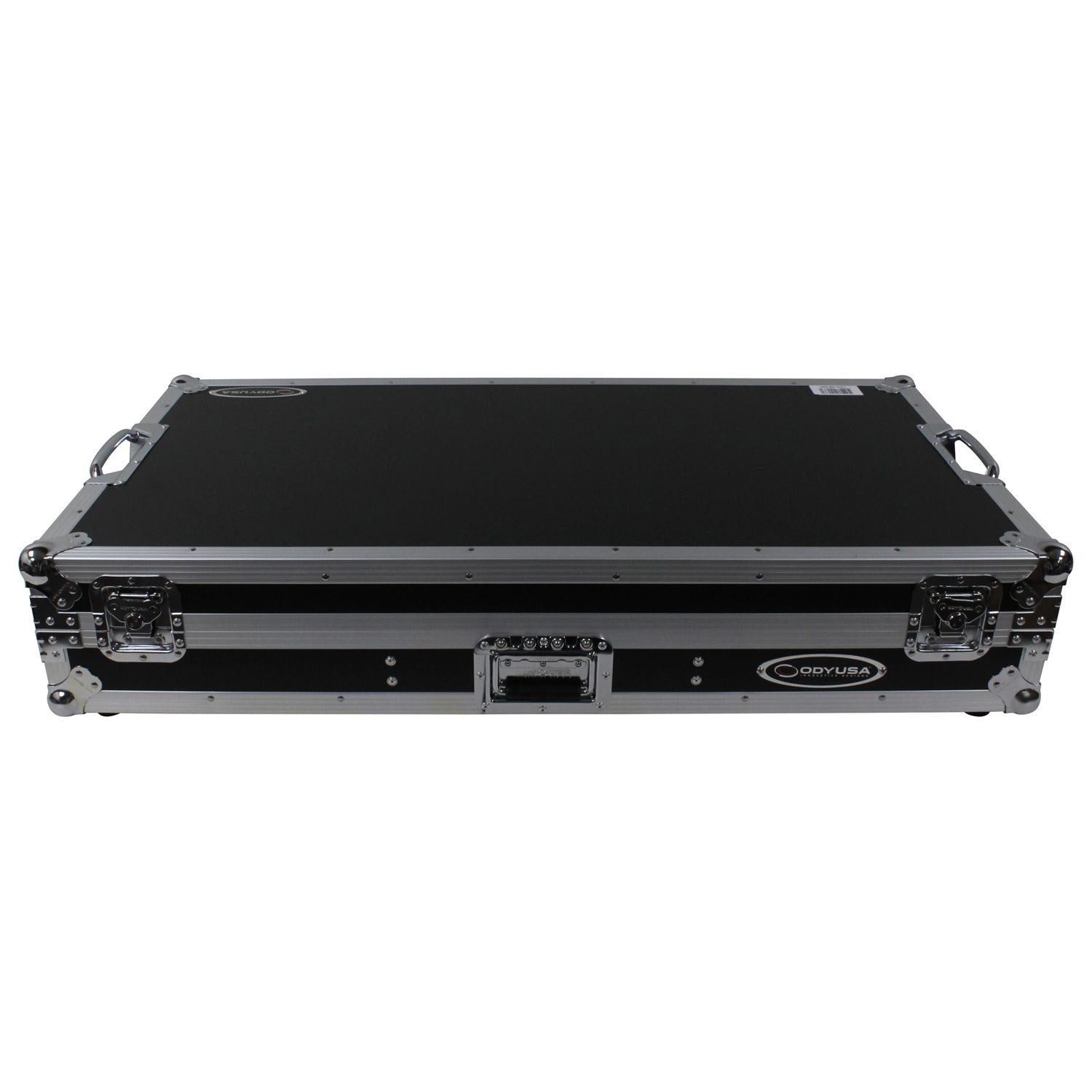 Odyssey FZGSLBM10WR Black Low Profile 10″ Format DJ Mixer and Two Battle Position Turntables Flight Coffin Case with Wheels and Glide Platform by Odyssey