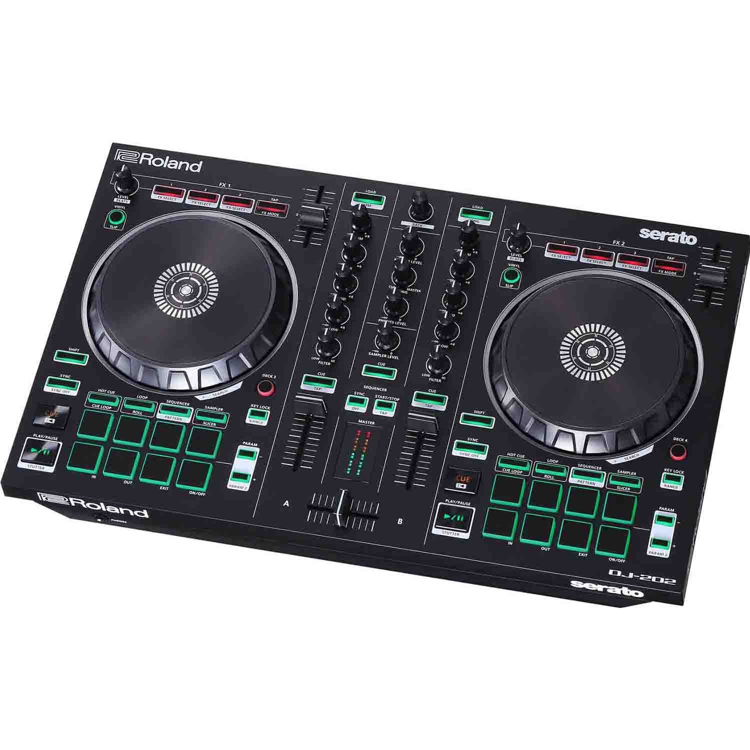 Roland DJ-202, 2-Channel, 4 Deck DJ Controller for Serato DJ Lite by Roland
