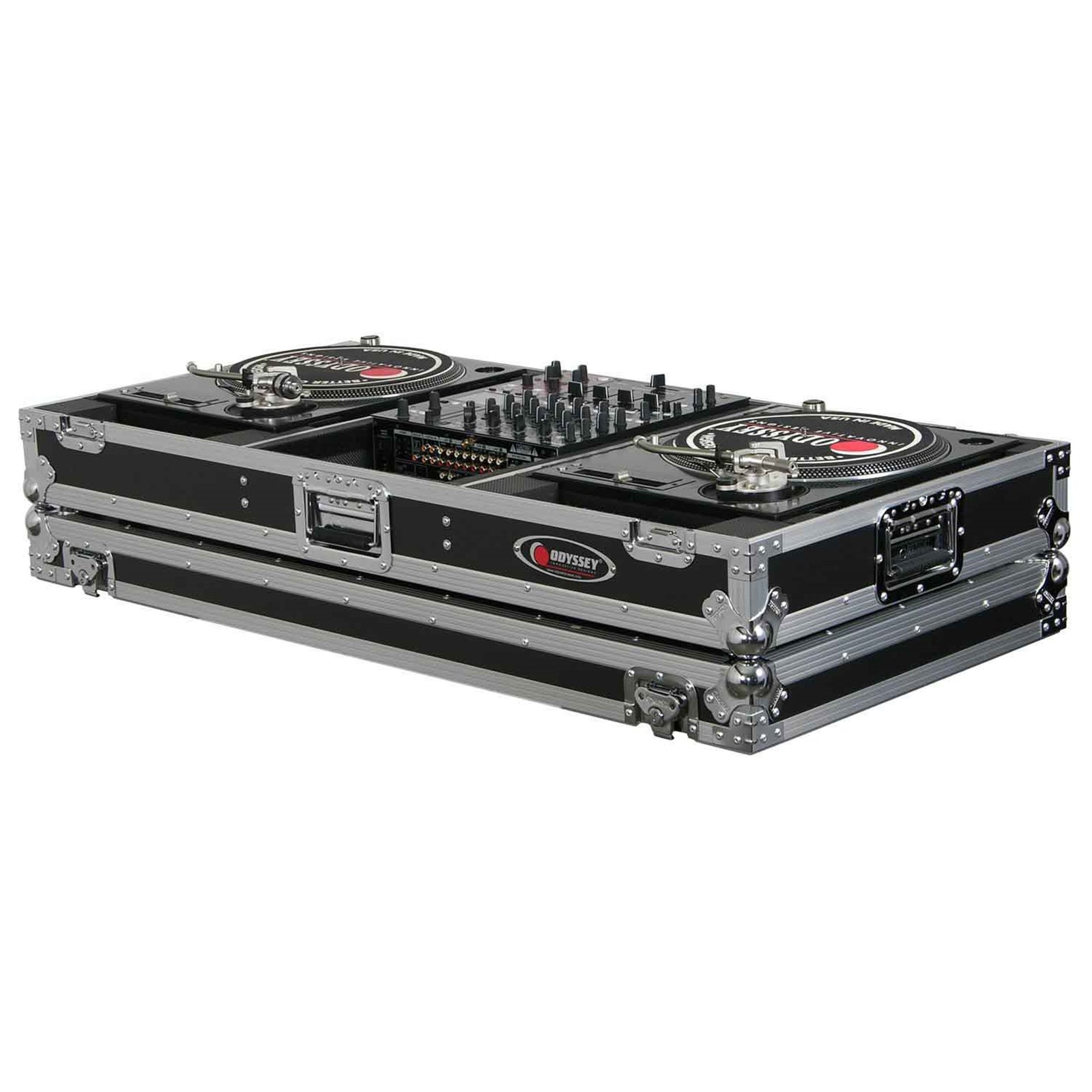 Open Box: Odyssey FZBM12W DJ Flight Coffin Case for 12-Inch Format DJ Mixer and Two Battle Position Turntables by Odyssey