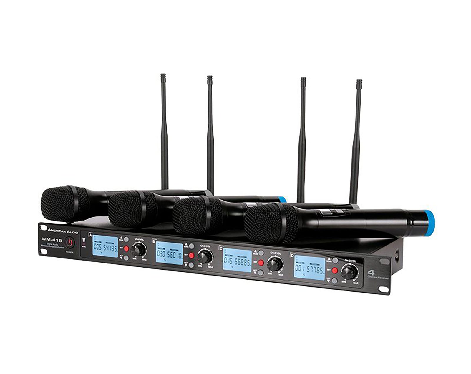 American Audio WM-419, 4-Channel Wireless UHF Handheld Microphone System by American Audio