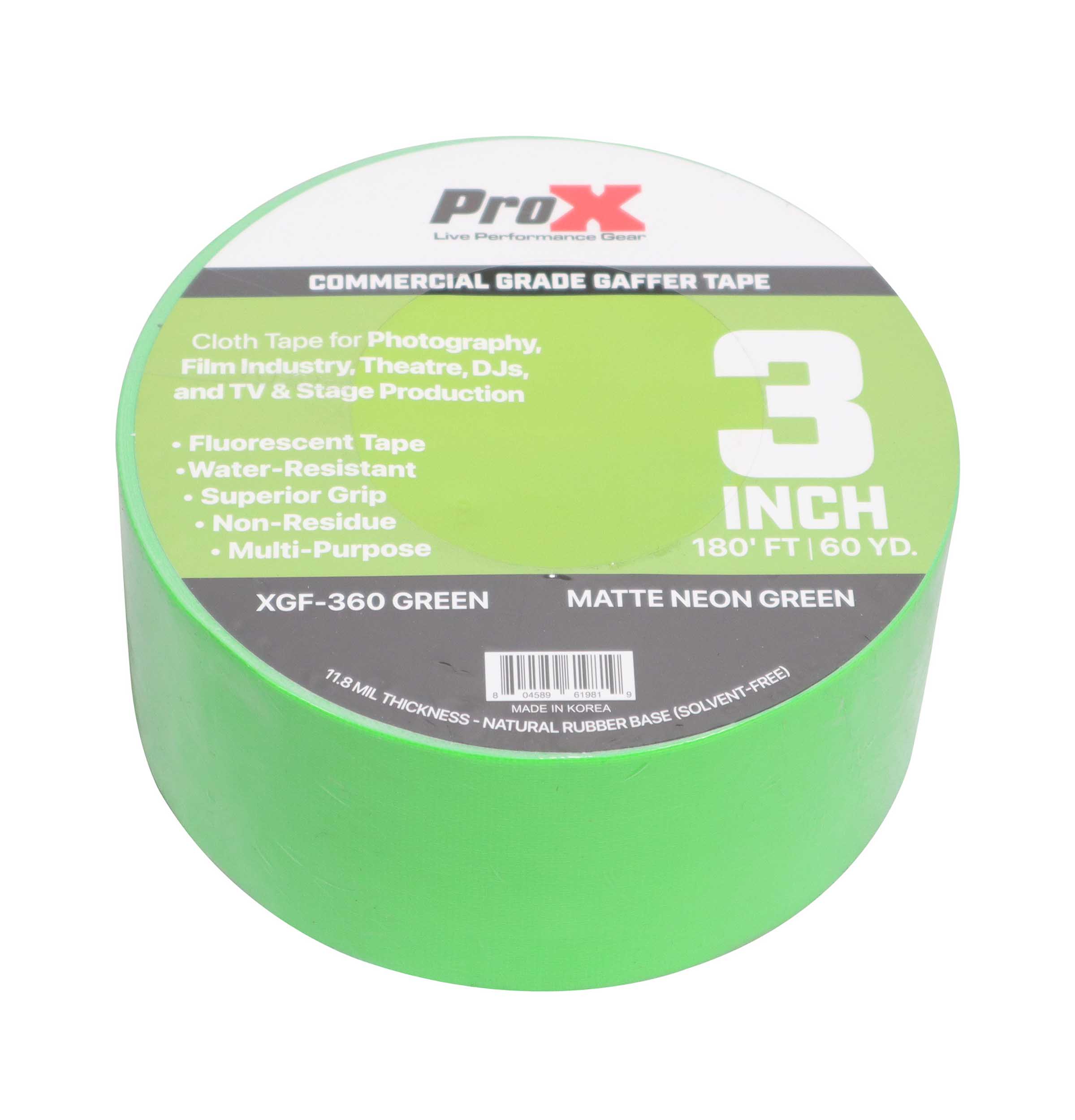 ProX XGF-360, 3-inch 60YD Matte Commercial Grade Gaffer Tape Pros Choice Non Residue - 180Ft by ProX Cases