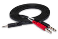Hosa Stereo Breakout Cable, 3.5 mm TRS to Dual 1/4 in TS by HOSA