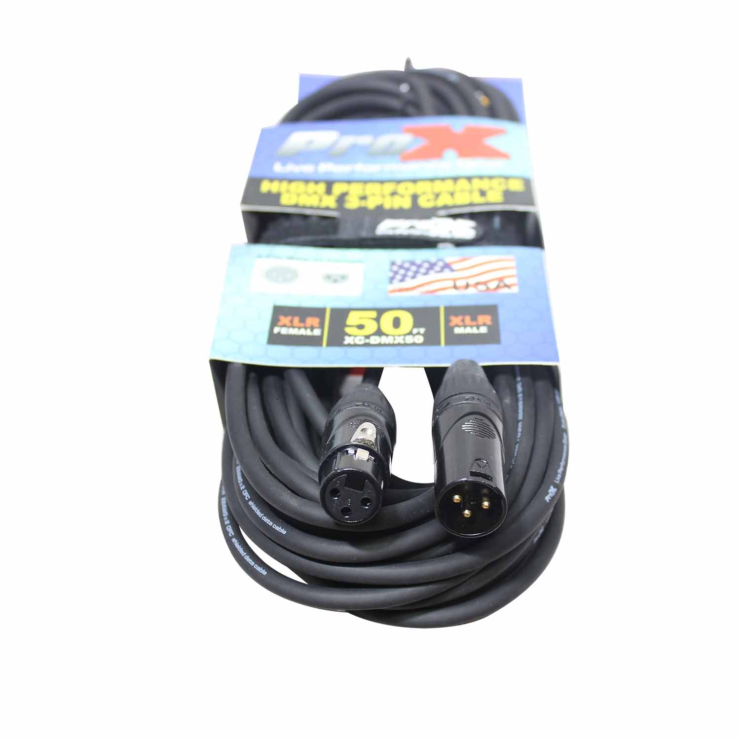 ProX XC-DMX50, DMX XLR3-M to XLR3-F High Performance Cable - 50 Feet by ProX Cases