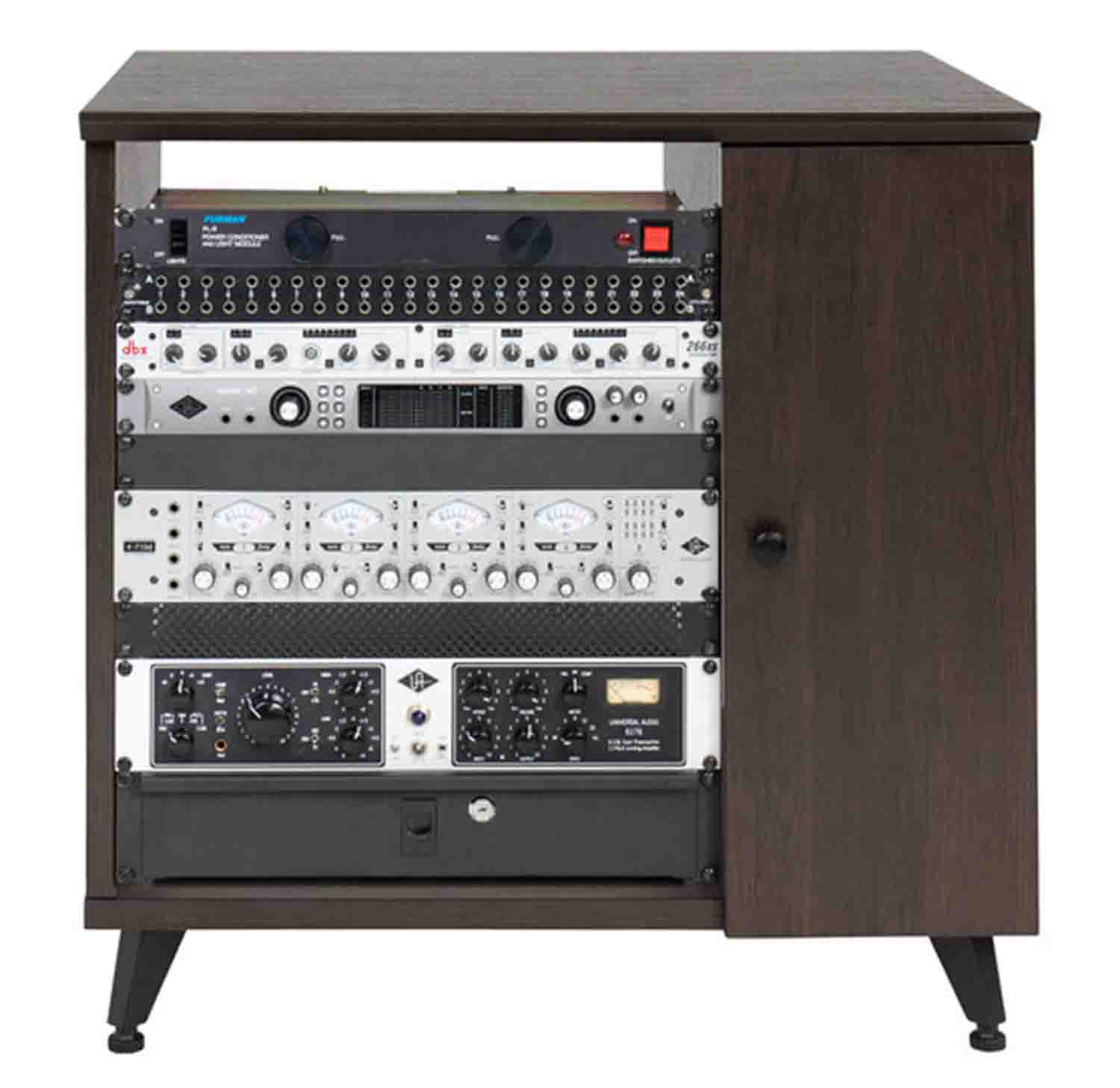 Gator Frameworks GFW-ELITESIDECAR-BRN Elite Series Sidecar Rack Cabinet with Shelf - Brown by Gator Cases