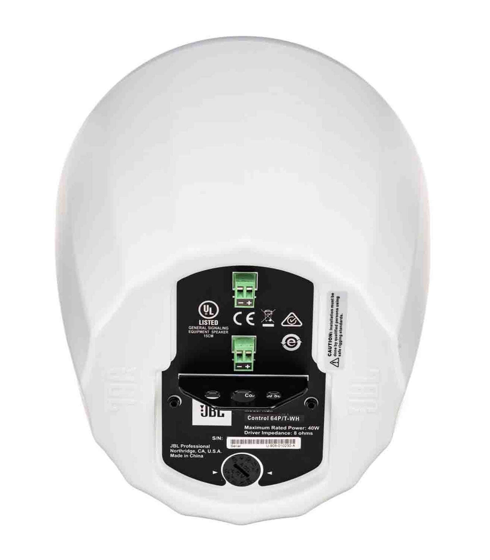 JBL C64P/T-WH, Compact Full-Range Pendant Loudspeaker - White by JBL
